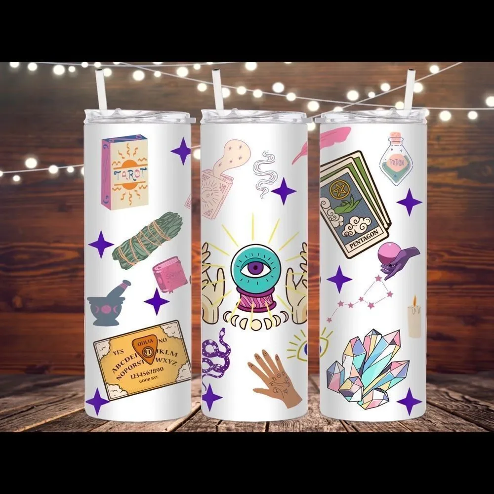 Witchy Metaphysical metal tumbler